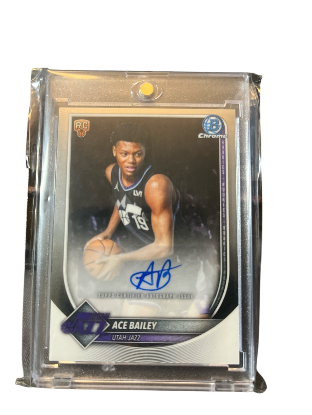 Ace Bailey Auto Topps Chrome Silver Utah Jazz Rookie Card